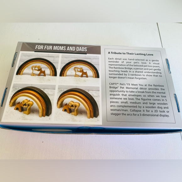 New in Box Wood Figure🌈”Rainbow Bridge” Tribute for Losing a 🐶;a perfect gift. - Picture 4 of 11